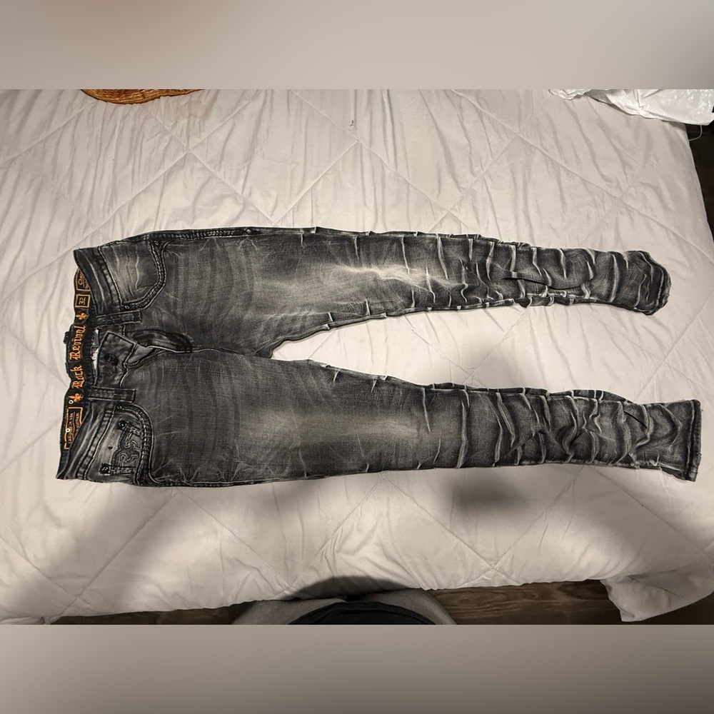 Rock Revival Distressed Black Slim Jeans